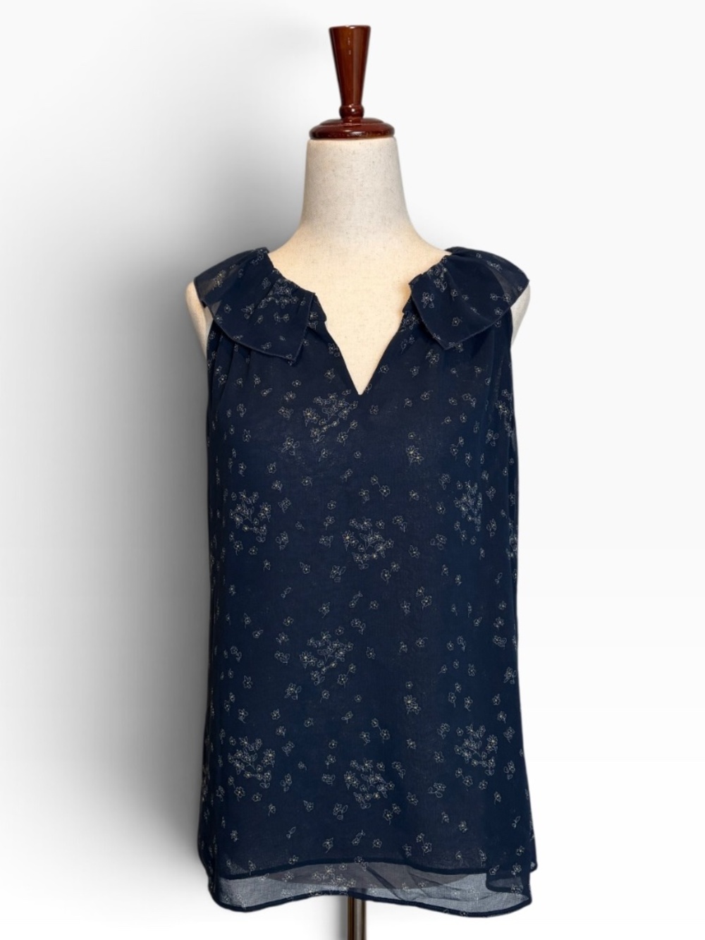 CAbi Ever Blouse in Navy Blue #3984 EUC